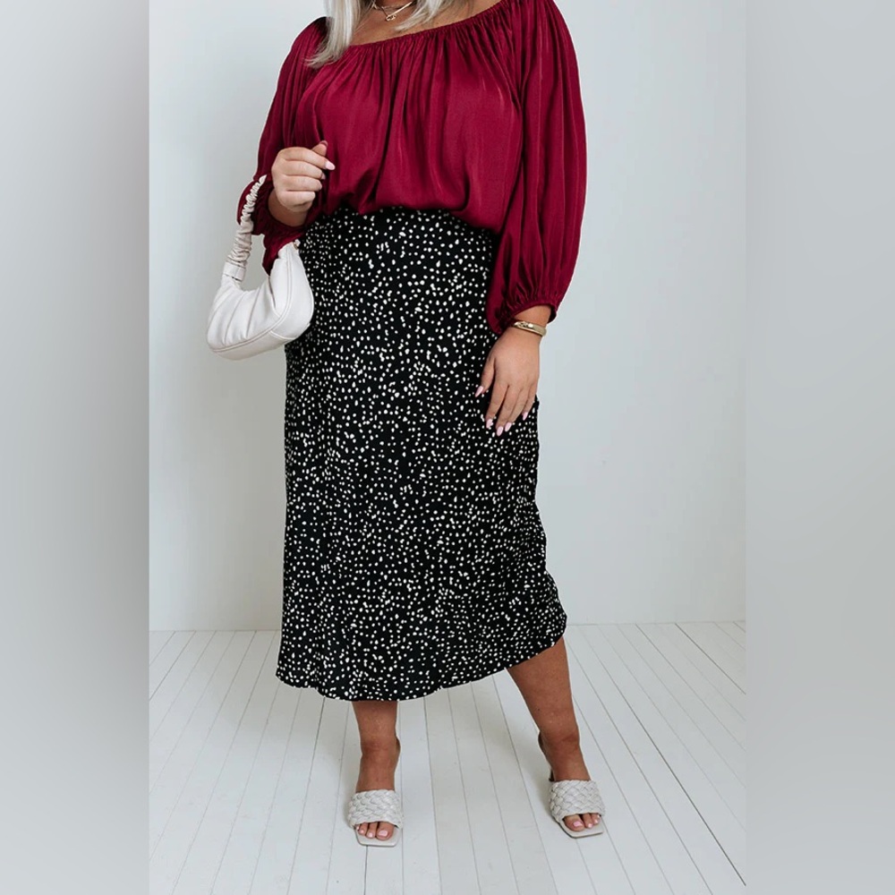 Shop Impressions Black and White Polka Dot Skirt
